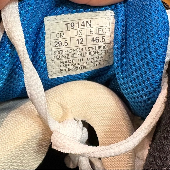 ASICS Athletic Sneakers in White, Black and Electric Blue - Picture 6 of 7